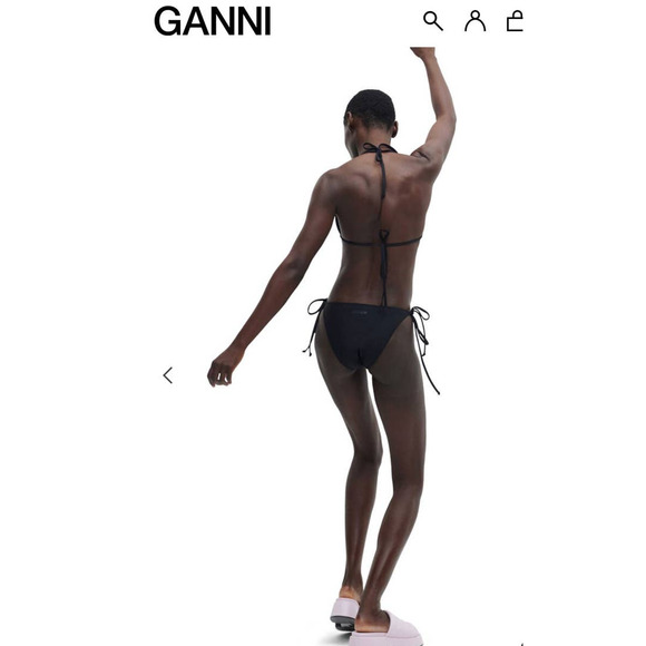 GANNI BLACK Classic String Bikini BOTTOM ONLY Style #A4044 XXS / 34 - Picture 4 of 9
